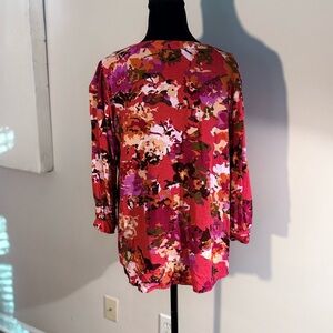 JODIFL Floral Blouse - Red and Pink